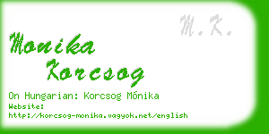 monika korcsog business card